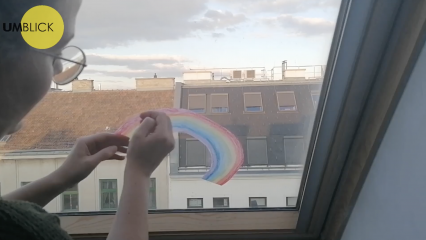Regenbogen als Zeichen des Zusammenhalts während Corona + DIY Fensterbild